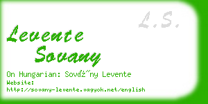 levente sovany business card
